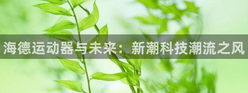 注册意昂4：海德运动器与未来：新潮科技潮流之风